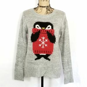 Rewind Sweaters - Rewind Owl Knit Long Sleeve Grey Sweater Rewind Sweaters - Rewind Owl Knit Long Sleeve Grey Sweater